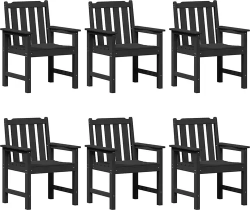 vidaXL Garten-Essstuhl 6 pcs Schwarz - Robuste und stilvolle Sitzgelegenheit - Gartenstühle aus wetterfestem Kunststoff, ideal für entspannte Stunden im Freien. Perfekt für Garten und Terrasse, vereinen sie Komfort und modernes Design.