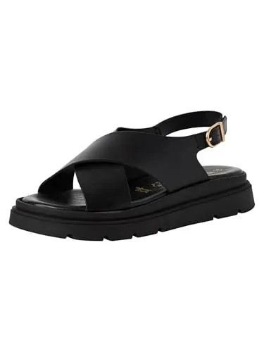 Tamaris Sling Sandalen Schwarz 36 EU - Elegante Sandalette in Schwarz aus hochwertigem Leder, ideal für stilvolle Sommerlooks und komfortable Trageerlebnisse.