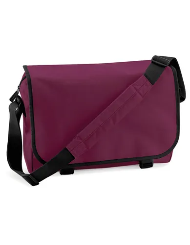 BagBase BG21 | Messenger Bag Umhängetasche | 38 x 30 x 12 cm - Farbe: Burgundy - Größe: 38 x 30 x 12 cm