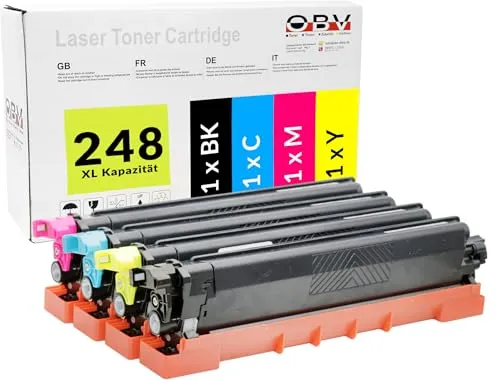 Toner Set kompatibel Brother HL-L3240CDW MFC-L3760CDW DCP-L3560CDW ersetzt 248XL TN-248XL – Schwarz, Cyan, Magenta, Gelb