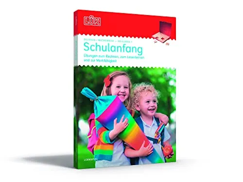 LÜK-Set: 1. Klasse - Mathematik & Deutsch - Entwicklungsspielzeug für besondere Förderung: Buntes Lernspiel mit 24 Plättchen für Schulanfänger, fördert Rechnen, Lesen und Konzentration.