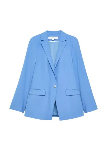 comma Blusenblazer Indoor-Blazer BLUE - Stylischer Viskose-Stretch-Blazer mit Ein-Knopf-Verschluss, ideal für elegante Anlässe und den Alltag.
