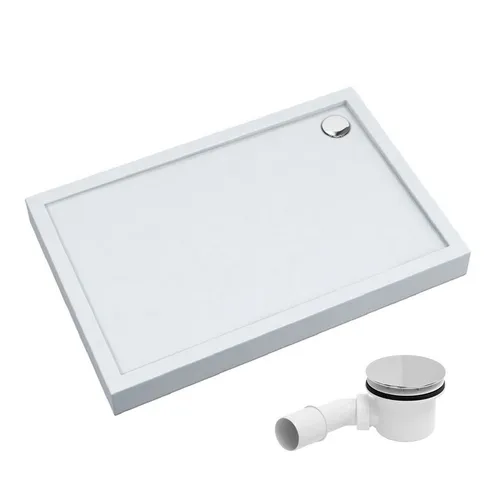 Aquabad® Duschwanne ULTIMA, Rechteck, 70x100 cm - Duschwanne aus hochwertigem Acryl mit Ablaufgarnitur, ideal für moderne Bäder und einfach zu reinigen.