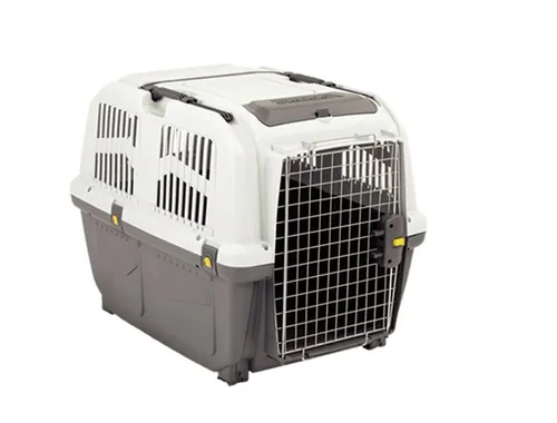 Nobby Transportbox Skudo IATA grau - IATA-zertifizierte Hundebox in elegantem Grau, ideal für sicheres Reisen mit Ihrem Hund.