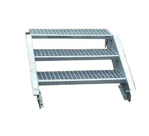 SRM Design Außentreppe 3 Stufen Stahltreppe Breite 60 cm Geschosshöhe 40 - 60 cm inkl Zubehör