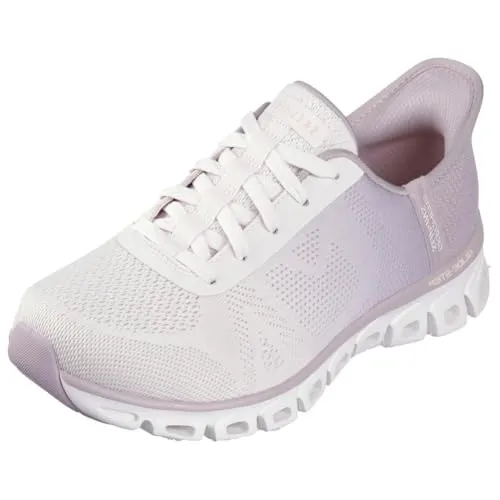 Skechers Damen Gleitschritt Sneaker in Violett, 37 EU - Damen-Sneaker mit flexibler Traktionslaufsohle und atmungsaktivem Funktionsmesh. Genießen Sie den Komfort der gepolsterten Skechers Air-Cooled Memory Foam Innensohle.