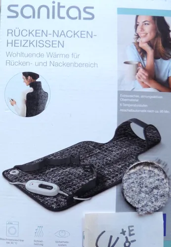 Sanitas Rücken-Nacken-Heizkissen SHK 34 100?W 6 Stufen Schnellheizung (Anthrazit)