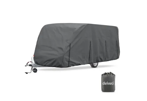 Wohnwagen Schutzhülle 427-518-250 cm (M) - Wohnmobilabdeckungen, 4-schichtige, hochwertige Schutzhülle schützt vor Verschmutzung, Feuchtigkeit und UV-Strahlen, ideal für die Winterlagerung.