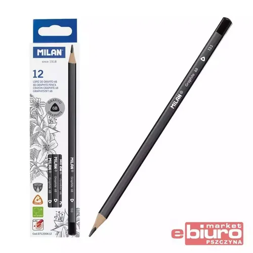 Ołówek trójkątny 6B (12szt) MILAN Milan 8411574095262