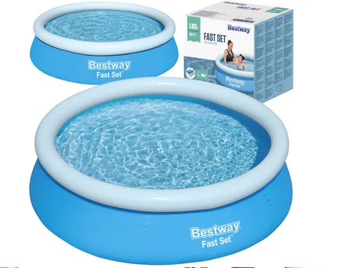 Bestway 57392 Fast Set Pool 183x51 cm – Aufblasbarer Kinderpool ohne Pumpe
