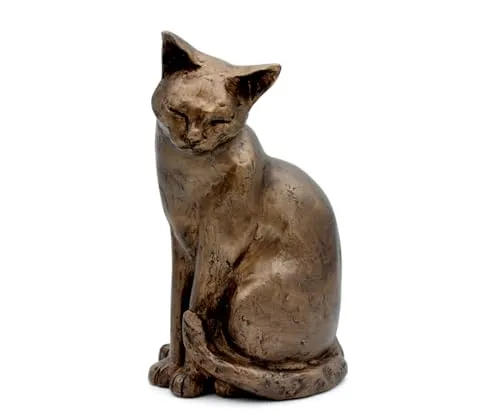 Brillibrum Design Katzenfigur Bronze & Kunstharz Tierfigur Dekofigur Katze Handmade Skulptur Samtpfoten (Variante 6)