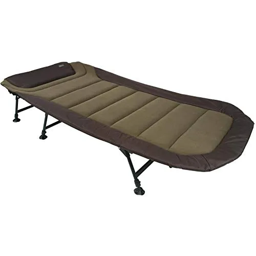 Fox EOS 3 Bett - Karpfenangeln Liege - Karpfen Liege mit verstellbarer Höhe von 32-44 cm, ideal für komfortable Nächte am Wasser, robust und langlebig.