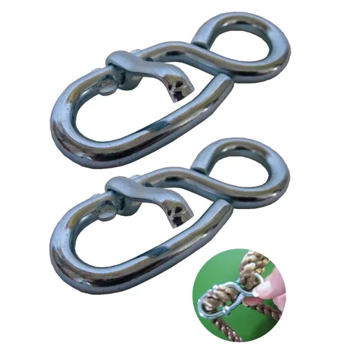 2x Stellacht mit Klappe zur Längenregulierung von Seilen 6 x 70 mm Seilklemmen