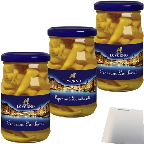 Leverno Peperoni Lombardi mild 3er Pack 3x140g Glas usy Block