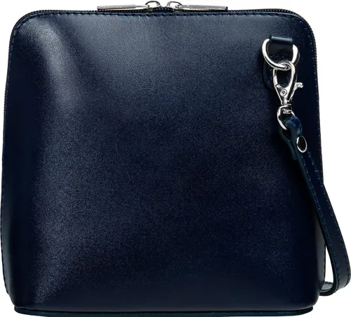 Caspar Kleine Elegante Leder Clutch Damen Umhängetasche in blau von Caspar