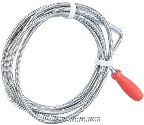 AGT Rohrreinigungsspirale 3m - Effektive Rohrreinigung für Waschbecken, Dusche & Badewanne – ganz ohne Chemie! Verzinkter Stahl, einfache Handhabung und universell einsetzbar.