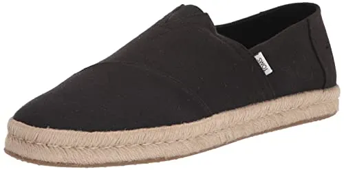 TOMS Herren Alp Rope 2.0 Flacher Slipper, Schwarz, 43.5 EU - Slipper & Mokassins für Herren mit umweltfreundlicher OrthoLite Eco LT Hybrid Einlegesohle, die für Komfort sorgt und aus 26% recycelten Materialien besteht.