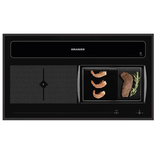 Oranier Flächen-Induktion 90cm KFL 2094 Dunstabzug Rahmen schwarz Grillplatte