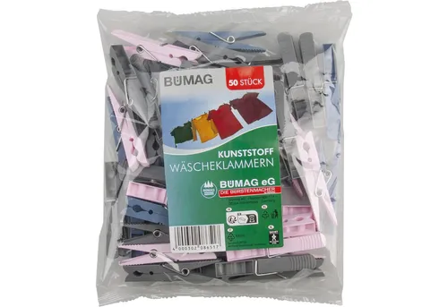 BÜMAG Garderobenständer Wäscheklammern 8651 Kunststoff 50 Stück