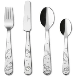 Villeroy & Boch Kinderbesteck Walk Elephant, Silber, 4-teilig - Schadstofffreies Kinderbesteck aus Metall, ideal zum Füttern und sicher für kleine Kinder. Perfekt für den täglichen Einsatz!