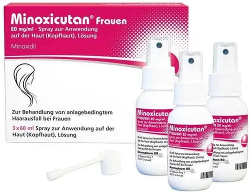 Minoxicutan Frauen 20 mg/ml Spray Lösung 180 ml - Effektives Mittel gegen Haarausfall, fördert Haarwachstum und verbessert Haardichte in nur 4 Monaten