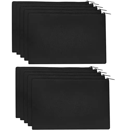 DOUSELLA 10 Stück Stoff Federmäppchen Blanko Stoffbeutel Leinwand Make-up Reisetaschen Stoff Reißverschlusstaschen Klein Stoffbeutel zum Bemalen DIY Kunsthandwerk Taschen für Reisen Handwerk