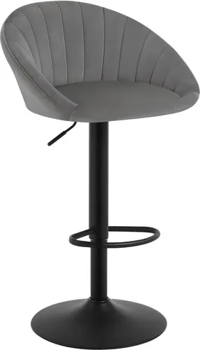 Woltu Höhenverstellbarer Barhocker, Ergonomischer Samtstuhl in grau von WOLTU