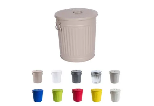 Jinfa Mülleimer mit Deckel – Ascheeimer aus Metall - Aschesauger – Robuster Mülleimer mit ansprechendem Design, ideal für vielseitige Anwendungen wie Papierkorb, Wäschekorb oder Spielzeugaufbewahrung.