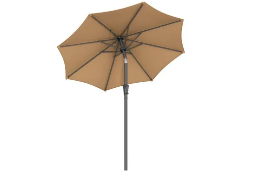 SONGMICS Sonnenschirm Ø210 cm UPF 50+ - Beidseitig knickbar in Taupe - Genießen Sie den Sommer mit dem SONGMICS Sonnenschirm! Er ist leicht zu bedienen, bietet hervorragenden UV-Schutz und ist perfekt für Garten, Balkon oder Pool. Der beidseitig neigbare Schirm sorgt für optimalen Schatten den ganzen Tag.