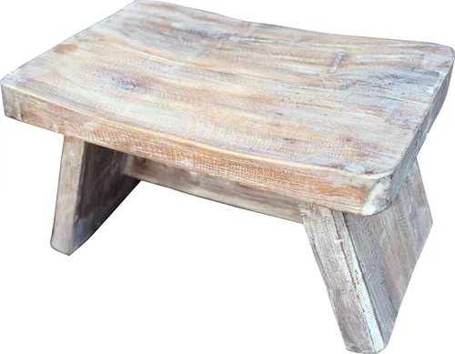 Schemel / Hocker / Fußbank antikweiß - Modell 9 - 17*29*20 cm