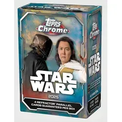 Topps Sammelkarte Topps Chrome Star Wars 2025 - 1 Value Box - Sammelkarten, exklusive Star Wars Motive mit glänzender Oberfläche für Sammler und Fans.
