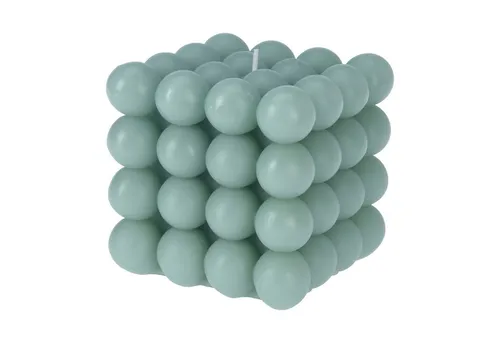 HAC24 Formkerze Deko Bubble Kerze Grün Groß Bubblekerze Dekokerze Wachskerze (1-tlg), Eckig 10 x 10 cm 630g