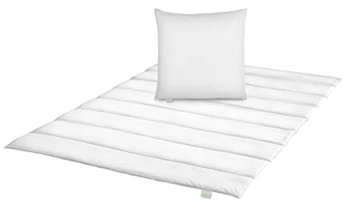 Bodyprotect Ecoline Bettwaren-Set Sommerbettdecke 135 x 200 + Kopfkissen 80 x 80 cm, leichte Bettddecke, Steppdecke aus 100% Mikrofaser, waschbar, Allergiker geeignet, weiß