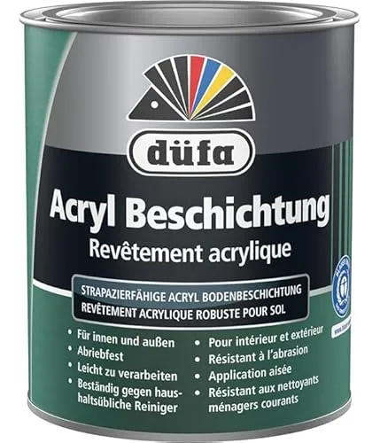 düfa Acryl Beschichtung RAL 7000 Fehgrau 2,5 Liter Bodenbeschichtung Abriebfest Seidenglänzend │ Innen- und Außenbereich
