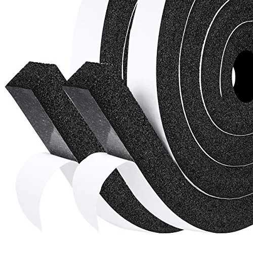 fowong Dichtungsband Selbstklebend, Neu Moosgummi Selbstklebend 25mm(B) x25mm(D), Große Elastizität Schaumstoffband für Fenster&Türen Isolierung, Schalldämmend, Luftdicht, Gesamtlänge 4 m
