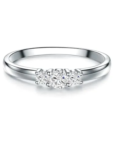 Trilani Damen Solitäring aus 925/- Sterling Silber mit Topas - Eleganter Verlobungsring aus anlaufgeschütztem 925er Sterlingsilber, verziert mit einem funkelnden Topas. Perfekt für den besonderen Moment und ideal als Vorsteckring nach der Hochzeit.