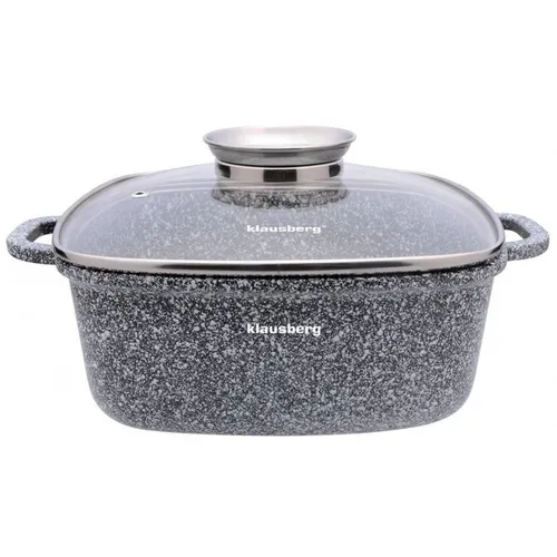 KLAUSBERG POT MARBLE 24cm KB-7530 - Kochtopf mit 4,4L Fassungsvermögen, ideal für Induktionsherde und langlebige Marmorbeschichtung für gesundes Kochen.