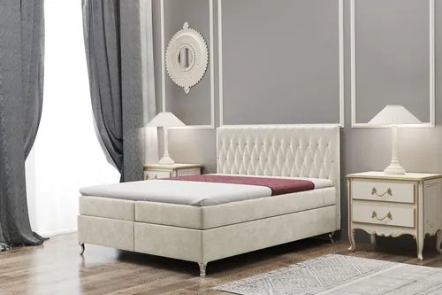 Boxspringbett ESME 200x220cm in Riviera Beige