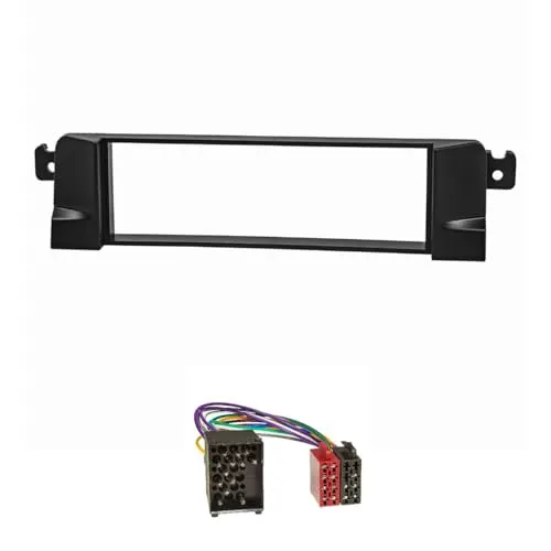 tomzz Audio 2404-012 Radioblende Set HQ-Optik Profi-Version kompatibel mit BMW 3er E46 schwarz mit Radioadapter Rundpin ISO