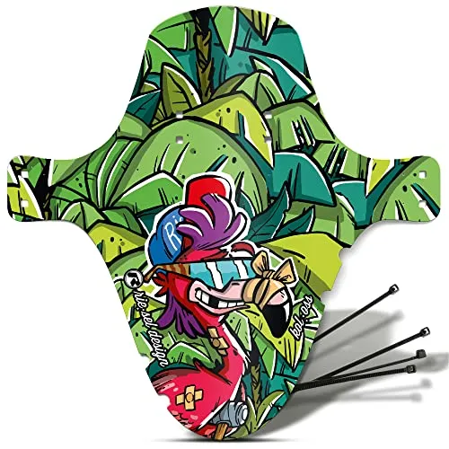 Riesel Design 1x Mudguard - kol:OSS - XL MTB Schutzblech inkl. Kabelbinder/Stylischer MTB Schmutzfänger/Mountainbike Schutzblech als Spritzschutz für alle Radgrößen