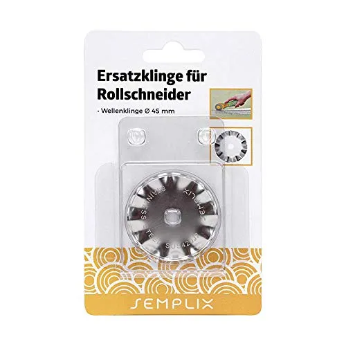 SEMPLIX Ersatzklinge Rollschneider Wellen 45mm: Zum Nähen, Handarbeiten, Basteln | für Stoffe, Filz, Leder, Papier, Fotos