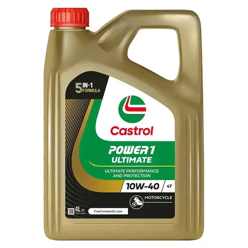 Castrol POWER1 ULTIMATE 4T 10W-40 Motoröl - Hochleistungs-Motoröl für Motorräder, bietet überlegenen Schutz und verbesserte Leistung bei jeder Fahrt.