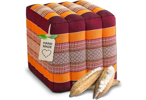 livasia Polsterhocker Würfelkissen 40x40x40cm aus Kapok in orange von livasia