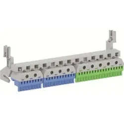 Schnellanschlussklemme N PE ZK221 - kompakte Schalttafel, grau, 28 x 12,5 x 5 cm, ideal für effiziente Stromverteilung in Schaltschränken