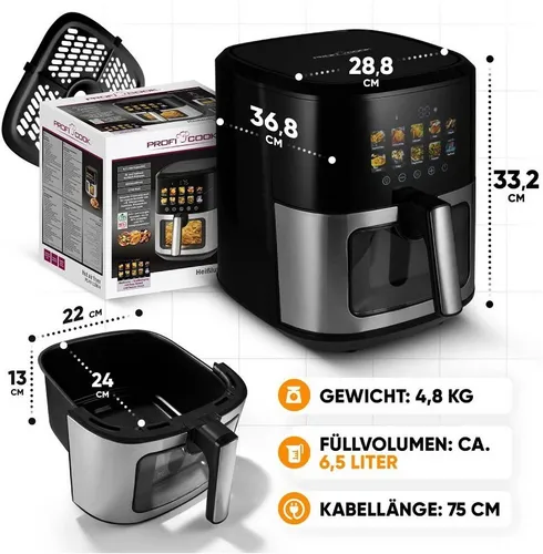 ProfiCook Heißluftfritteuse 6,5L
