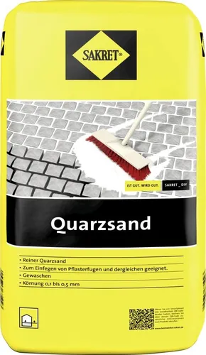 SAKRET Quarzsand 0,1 - 0,5 mm natur 10 kg - Pflasterfugenmörtel & Fugensand, ideal für stabile Fugen und optimale Drainage, 10 kg hochwertige Quarz-Sandmischung.