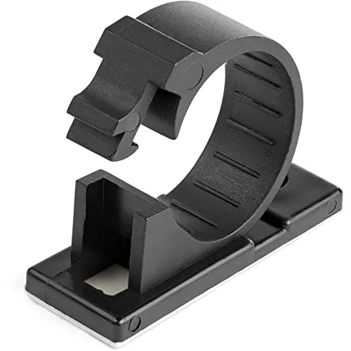 StarTech.com Selbstklebende Kabel-Management-Clips, schwarz, Netzwerk-/Ethernet-/Büro-Schreibtisch-/Computer-Kabel-Organizer, klebrige Kabel-/Drahthalter, Nylon, Selbstklebende Klemme, UL/94V-2,