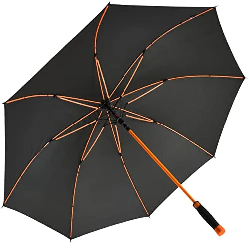 iX-brella XXL Stockschirm Fiberglas Golf Automatik Schwarz in orange von iX-brella