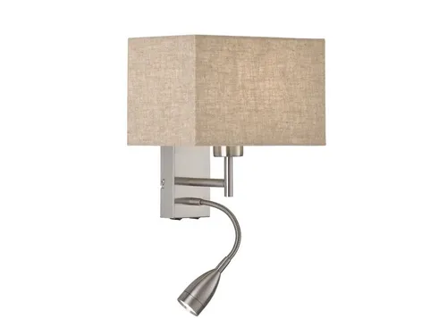 FISCHER & HONSEL LED Leselampe – Elegante Wandleuchte mit wechselbarem LED - Diese stilvolle Wandleuchte mit eckigem Lampenschirm aus sandfarbenem Leinen bietet warmes Licht und einen flexiblen Lesebereich. Ideal für Schlafzimmer und Wohnzimmer, sorgt sie für gemütliche Atmosphäre und praktische Beleuchtung.