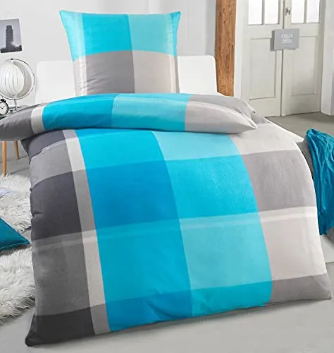 DreamHome Warme Winter Microfaser Thermo Fleece Bettwäsche 135x200 155x220 200x200 Moderne, Größe:135 x 200 cm, Design - Motiv:Design 9